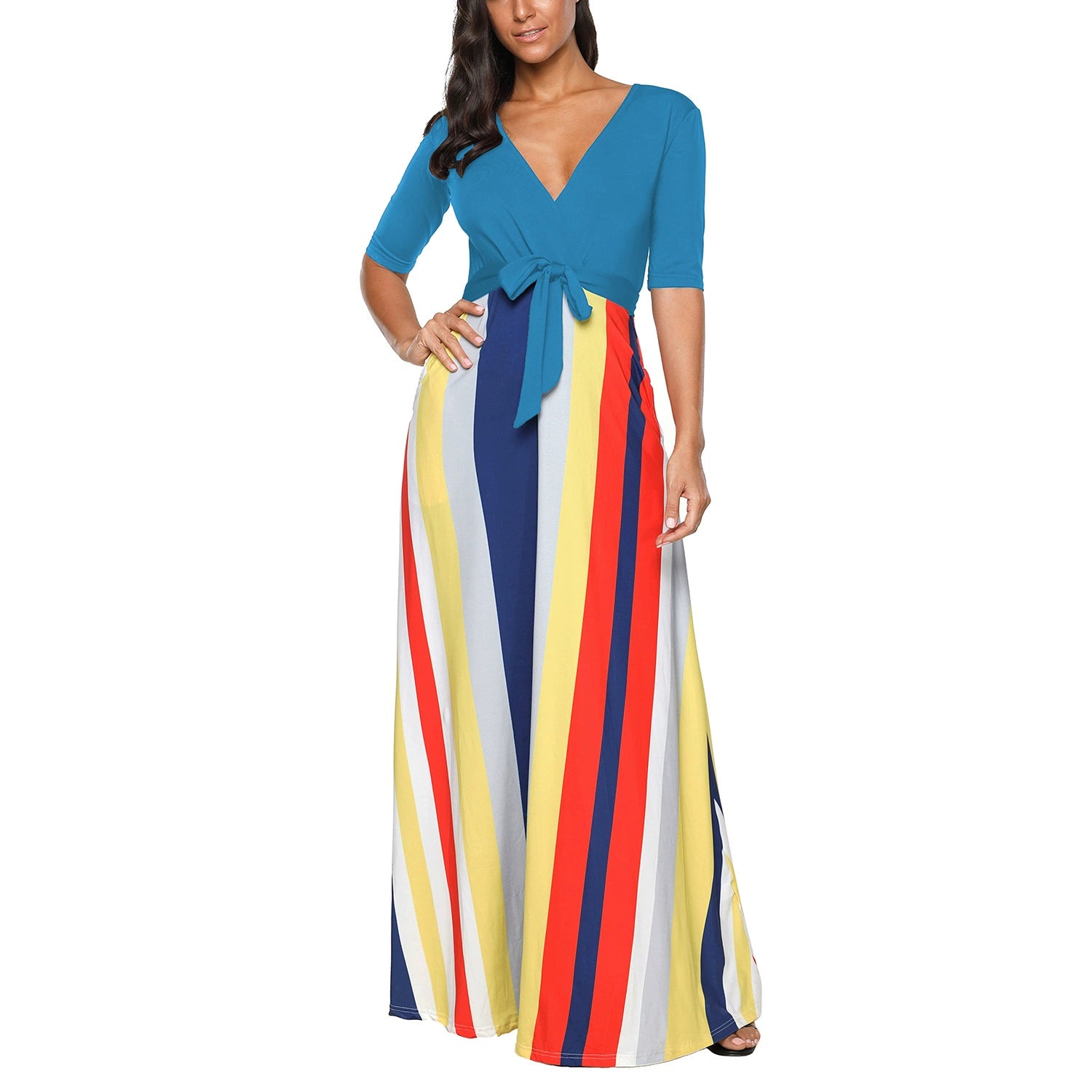 Summer Fashion European and American Style Printed Maxi Dress