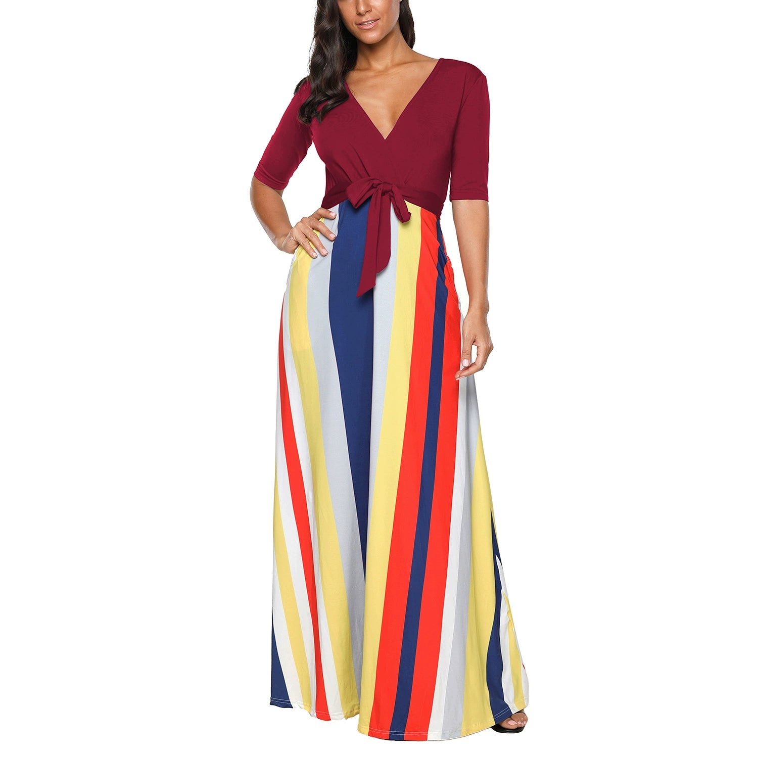 Summer Fashion European and American Style Printed Maxi Dress