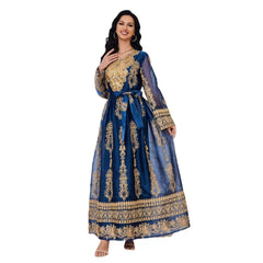 Middle East Cross-Border Foreign Trade Saudi Robe Women's New Embroidery Pattern Minority Dress