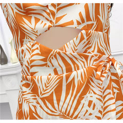 Fresh and Hollow High Waist Slimming Slip Dress Tube Top