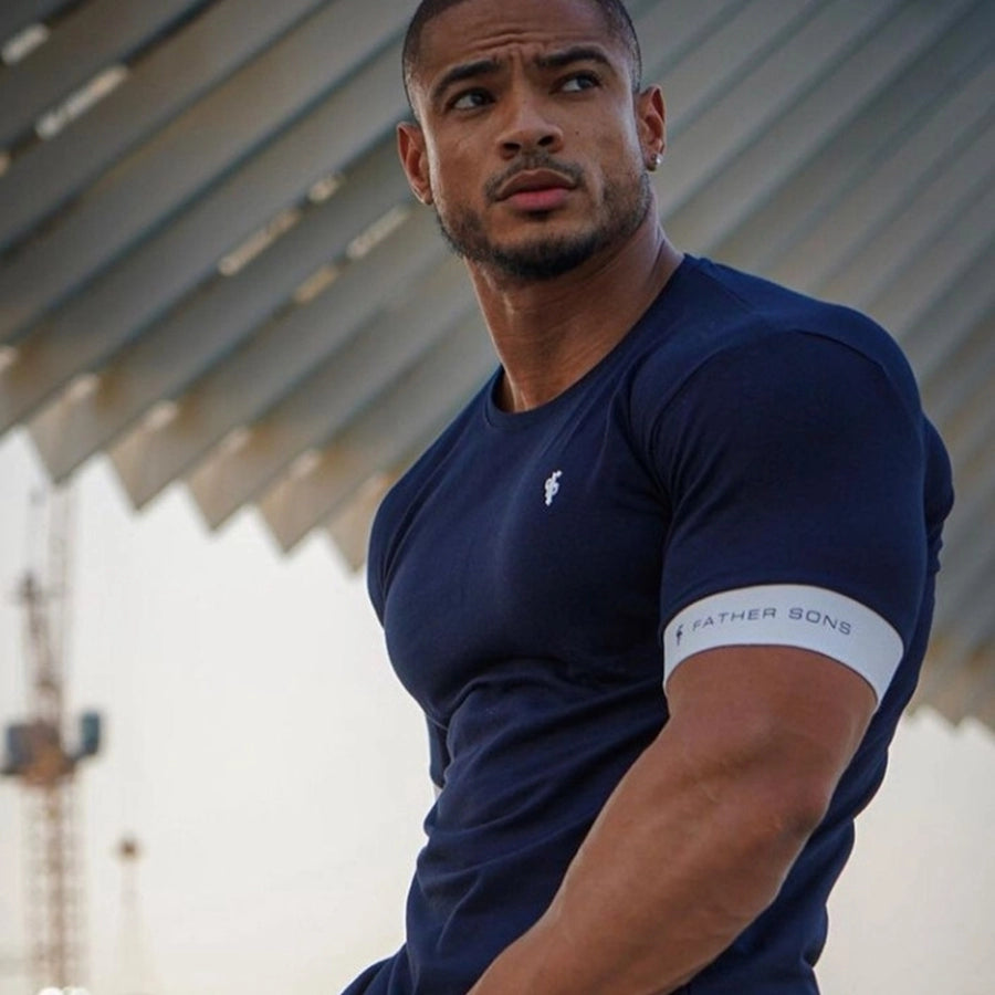 Men's American-Style Solid Color Running Short Sleeve t shirt