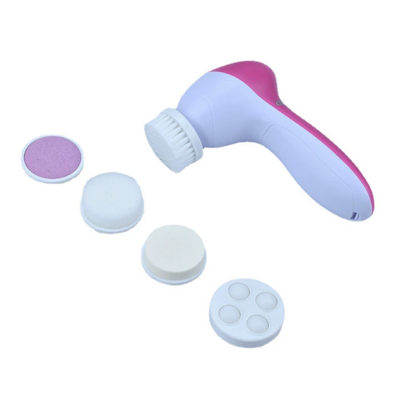 Cross-Border Five-in-One Facial Cleanser Facial Massager Electric Rotating Beauty Instrument