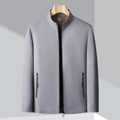 Collar Drawstring Sleeves Zipper Men's Jacket