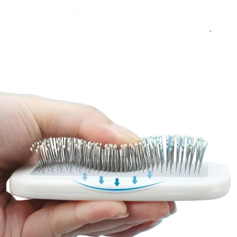 Pet Needle Comb Beauty Comb Dog Comb White Handle Brush