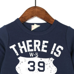 Children's Stylish Contrast Color Long Sleeves Pullover T-shirt