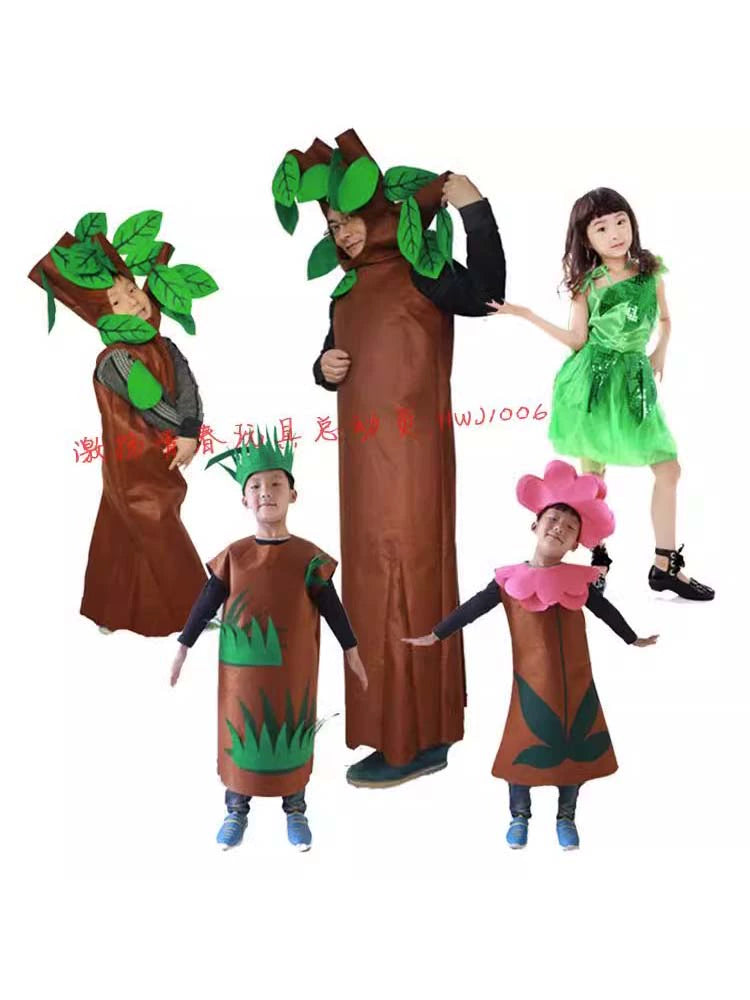 Parent-Child Outfit Adult and Children Non-Woven Fruit Strawberry Show Performance Costume