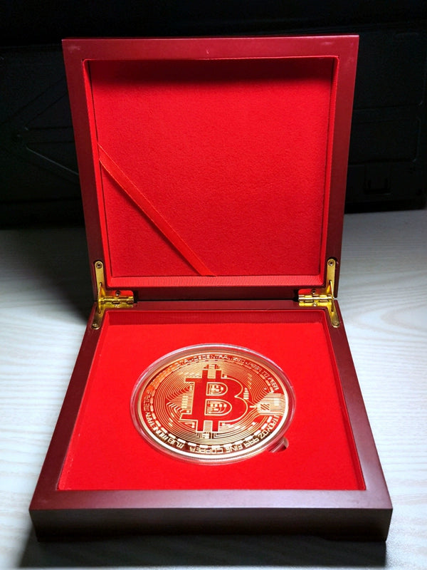 Brass Handmade Bitcoin Gold Coin BTC Dollar Pure Copper Bit Commemorative Coin 24K Real Gold