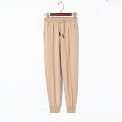 Fashion Ankle Banded Elastic High Waist Lace-up Sweatpants