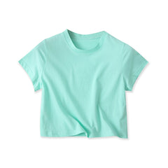 Women's New Fashion Simple round Neck Short Sleeve Cotton T-shirt