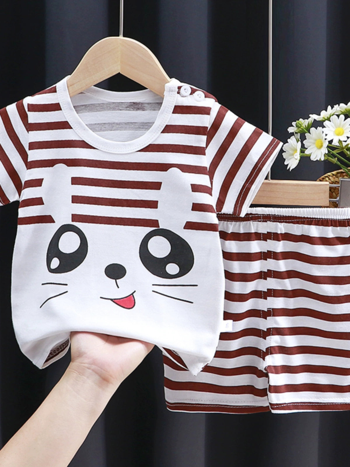 Summer Pure Cotton Boys and Girls Pajamas Cartoon T-shirt