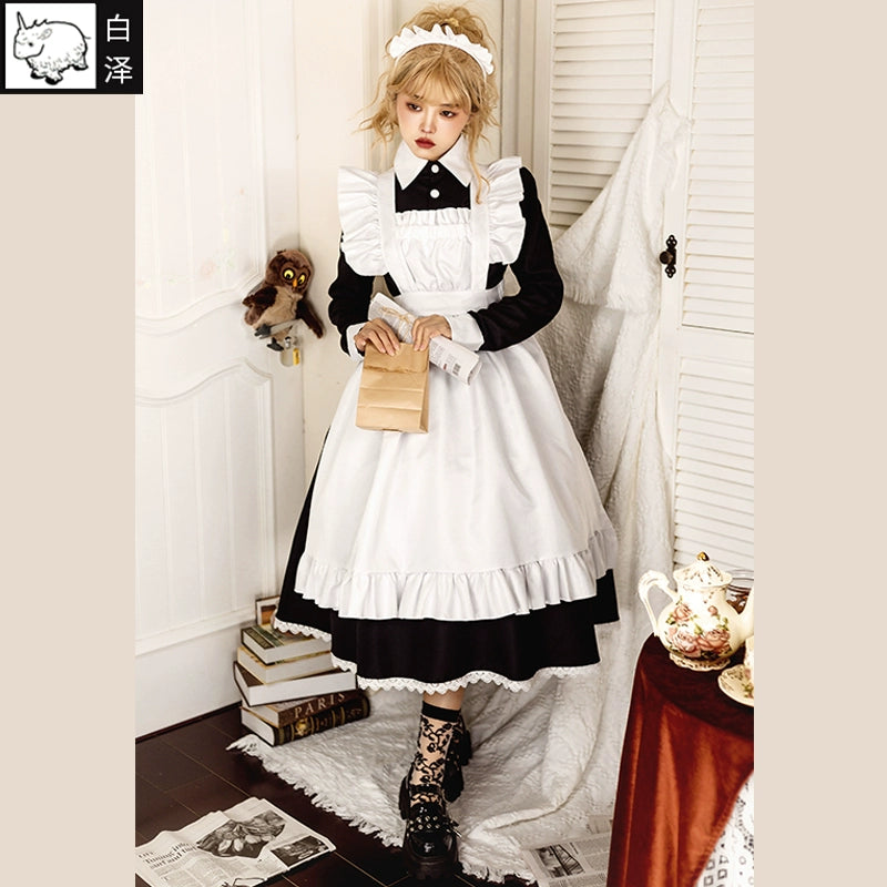 Baize Cartoon Original Authentic for Men Maid Costume Two-Dimensional Clothes Black and White