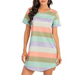 Loose Tops Large Size Leisure S-5XL Striped Shirt