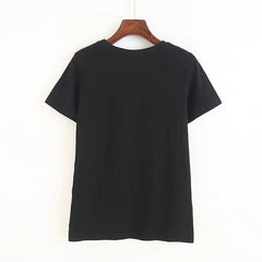 Export round Neck New Slim-Fit Printed Top Short Sleeve