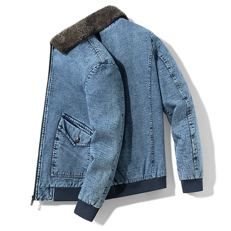 Denim Jacket Men's Loose Cargo