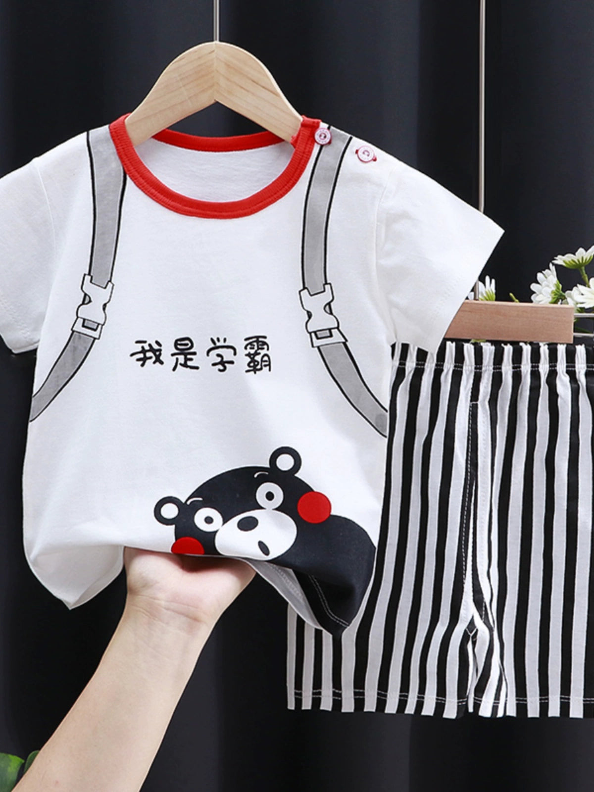 Summer Pure Cotton Boys and Girls Pajamas Cartoon T-shirt