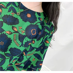 Vintage Elegant round Neck Slimming Floral Print Dress