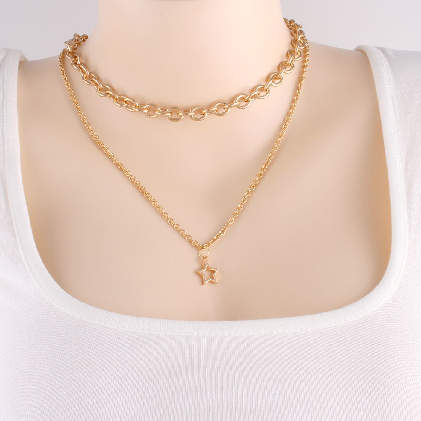 Double-layer Twin Necklace