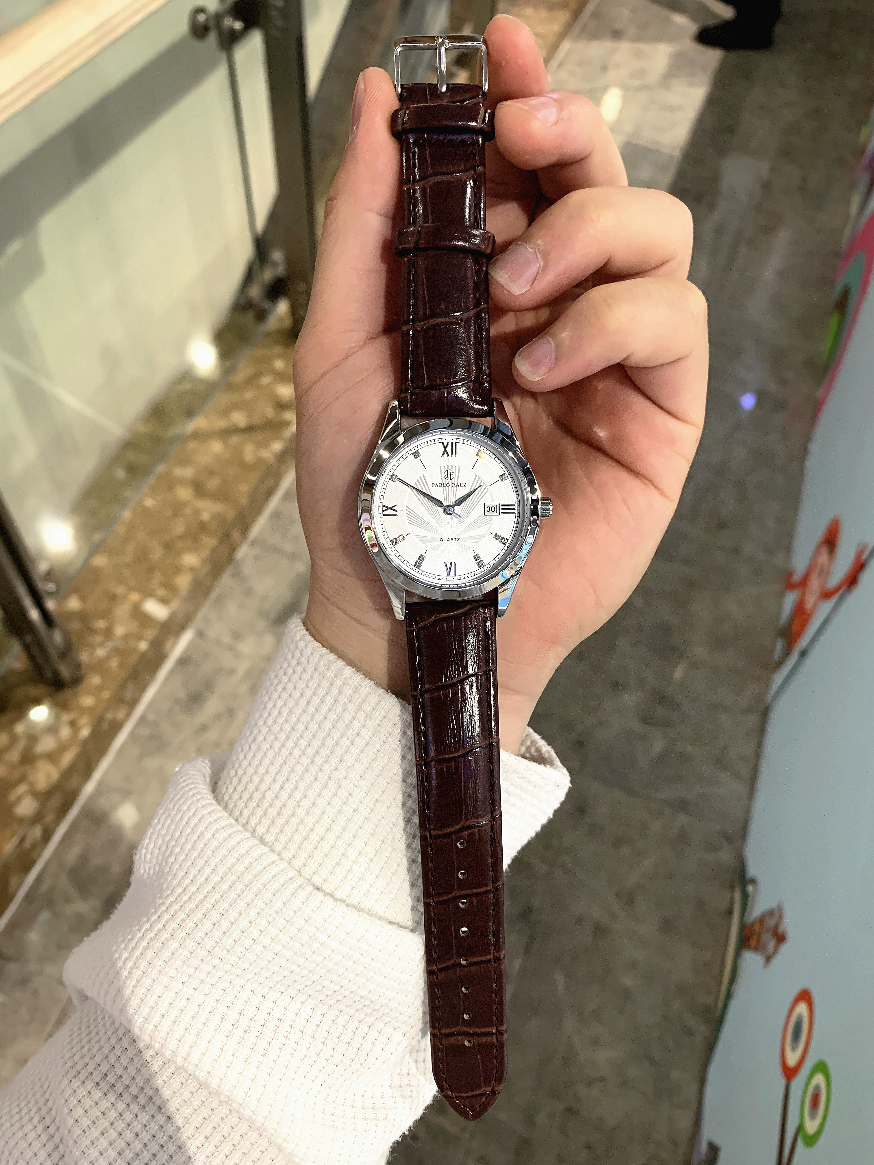 Pablo Raez Brown Genuine Leather Exquisite Casual Watch