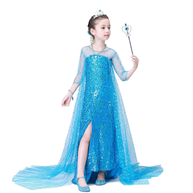 Elsa Women's Kids Clothing Frozen Princess Dress