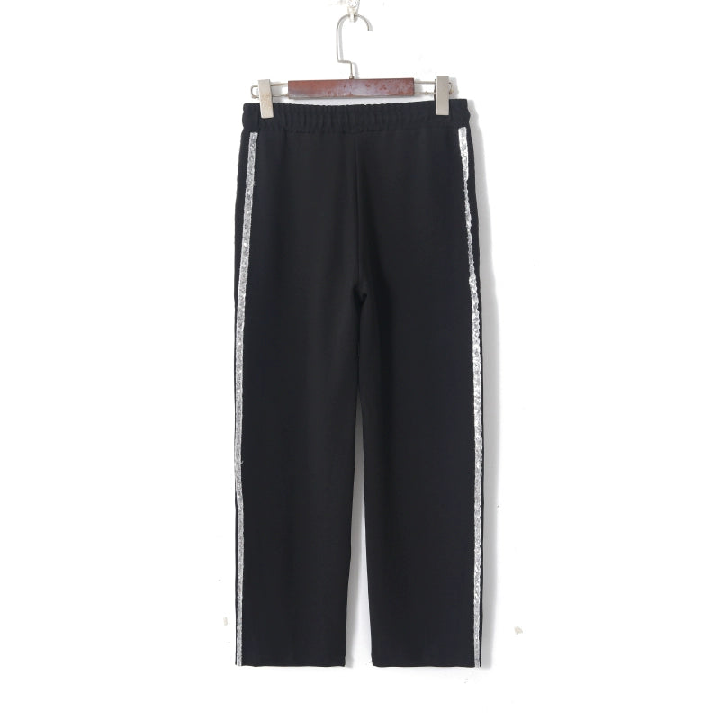 Women's Clothing Casual Pants Elastic High Waist Lace-up Loose Track Pants