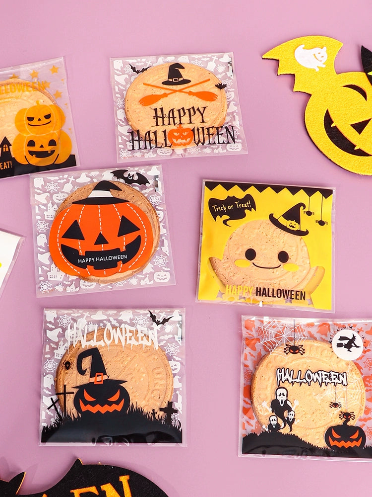 Halloween Cookies Bag Pumpkin Ghost Castle Food Dessert DIY Paper Box Candy Bag Creative Packaging