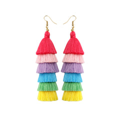 Bohemian Vacation Style Tassel Earrings