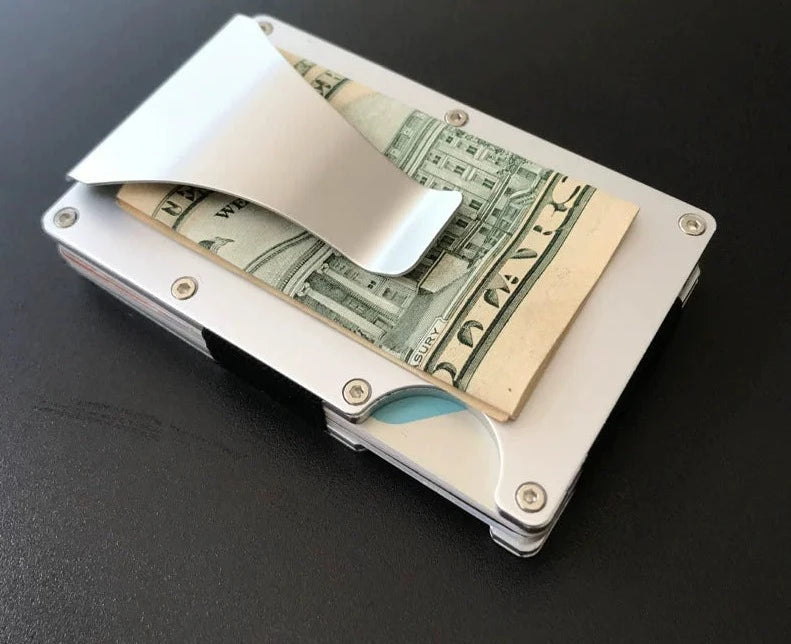 Aluminum Alloy Men 'S Card Holder One-Piece Texture Wallet