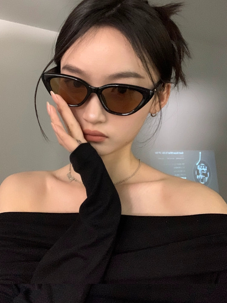 Cat Eye Women's Face Slimming Fancy Korean Sunglasses