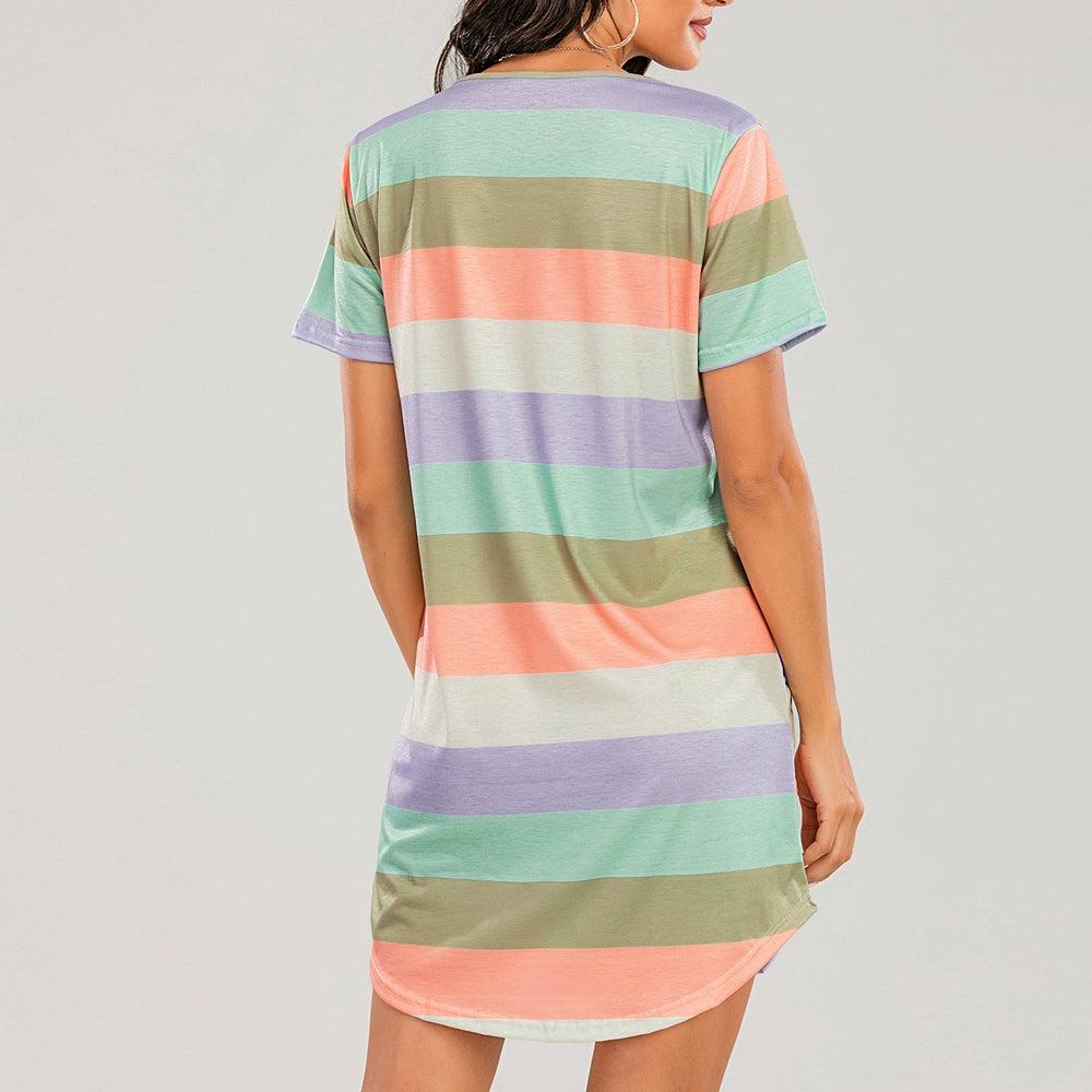 Loose Tops Large Size Leisure S-5XL Striped Shirt