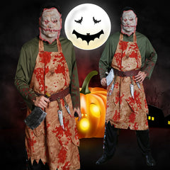 Halloween Ghost Festival Bar Party Evening Show Performance Butcher Chef Clothes Bloodstained Adult Men's Clothes Death Clothes