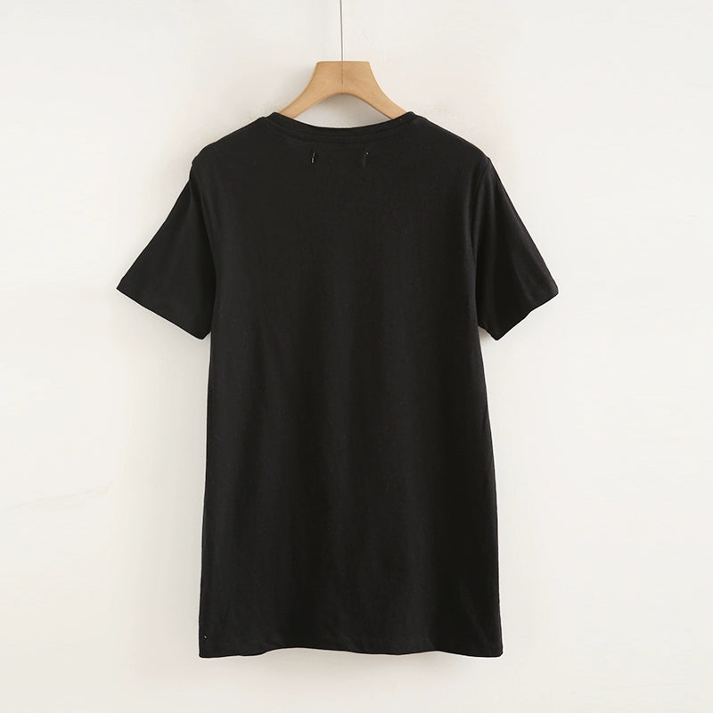 Loose round Neck Solid Color Casual Inner Wear Short-Sleeved T-shirt