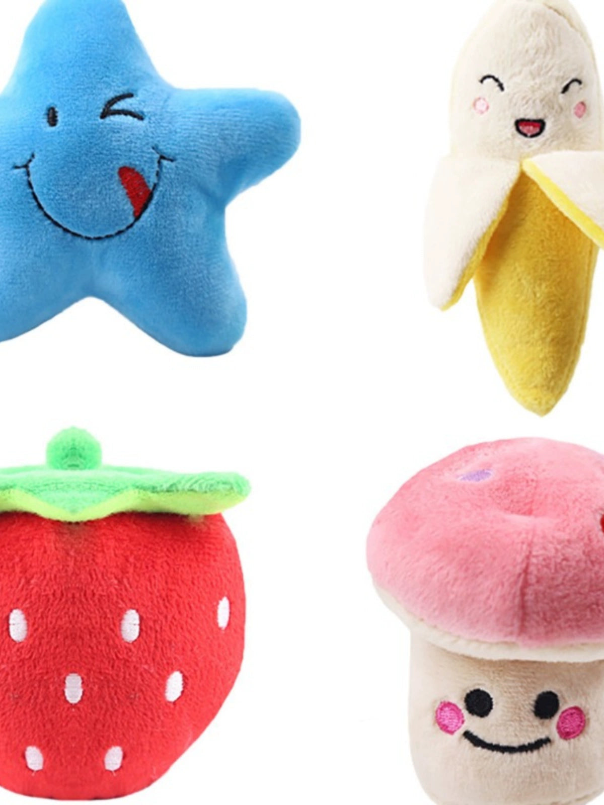 Cross-Border Dog Cartoon Fruit Sound Toy Bite-Resistant Cute Stuffed Toy Funny Cat Toy Pet Supplies