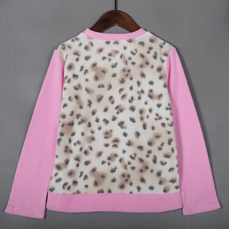 Long-Sleeved Fleece round Neck Pullover Comfortable Top Children's Clothing