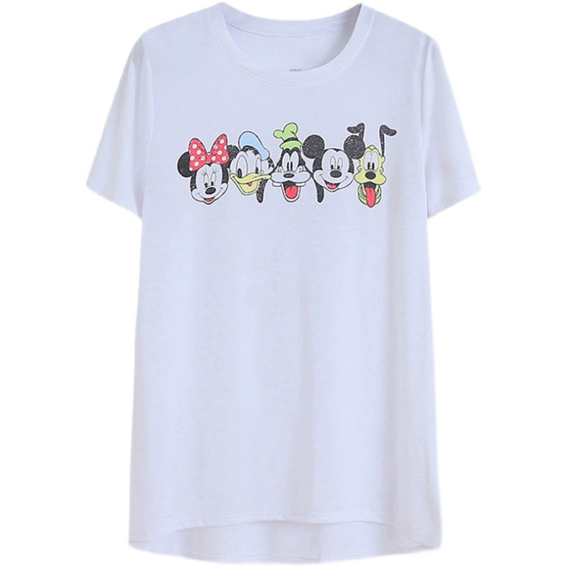 Age-Reducing Export Thin Print Short Sleeve Cool Cartoon T shirt