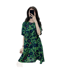 Vintage Elegant round Neck Slimming Floral Print Dress