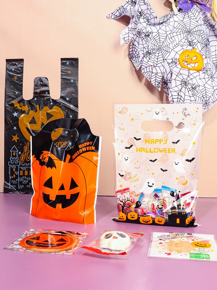 Halloween Cookies Bag Pumpkin Ghost Castle Food Dessert DIY Paper Box Candy Bag Creative Packaging