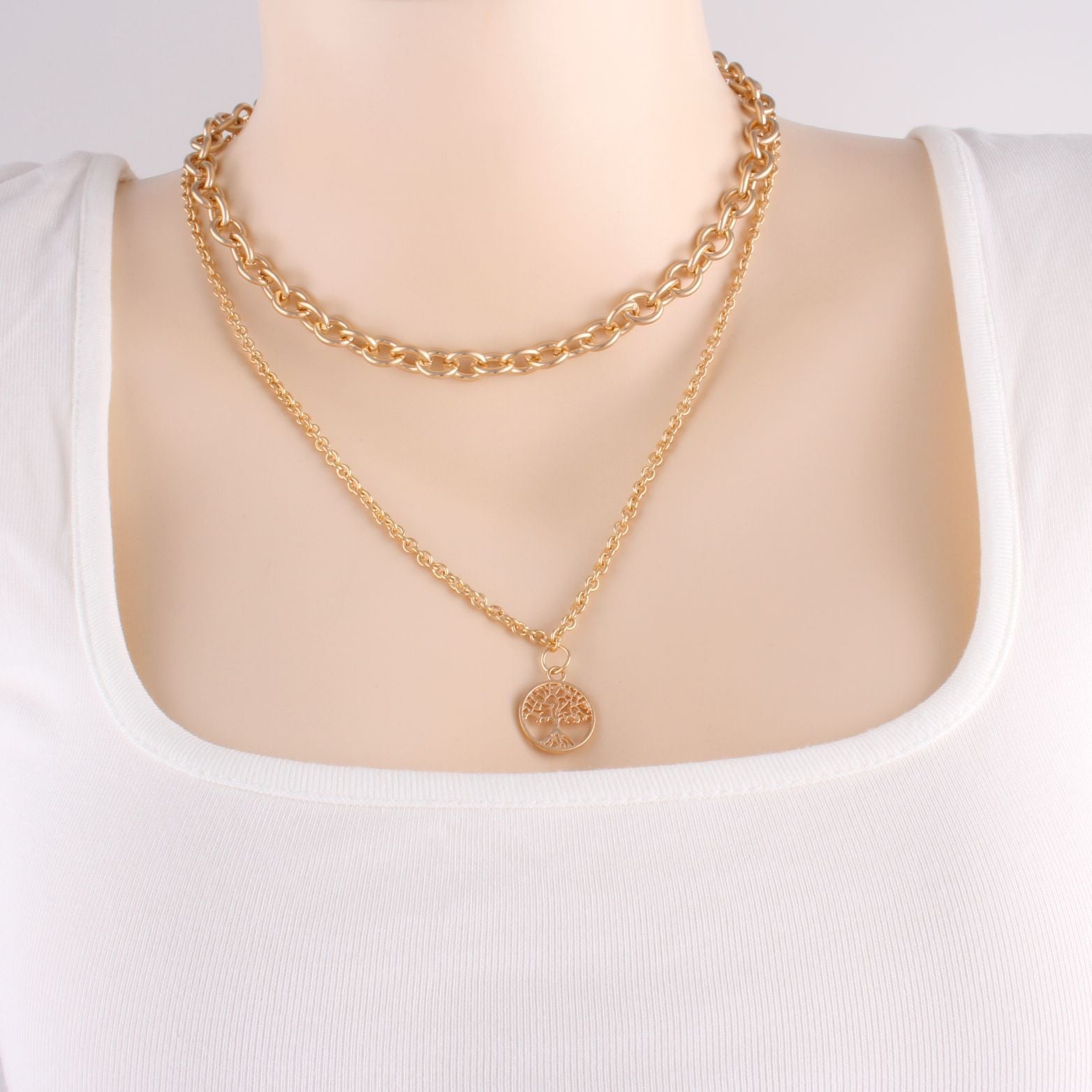 Double-layer Twin Necklace