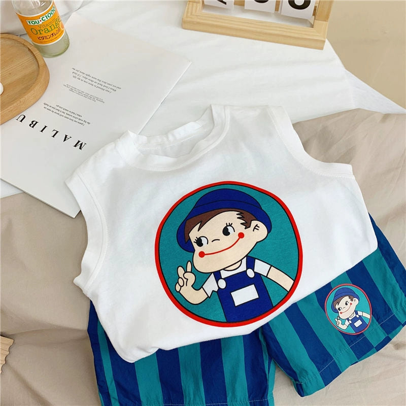 Children's Vest T-shirt Summer Boys and Girls Baby Sports Korean Style New Sleeveless Waistcoat Top Clothes