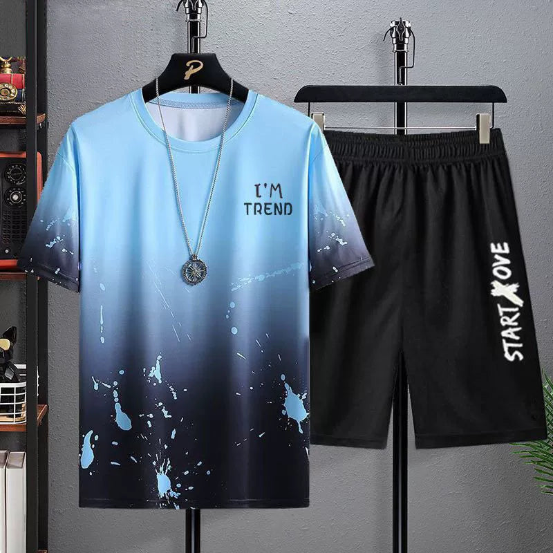 T-shirt Casual Sports Shorts Trendy Two-Piece Set
