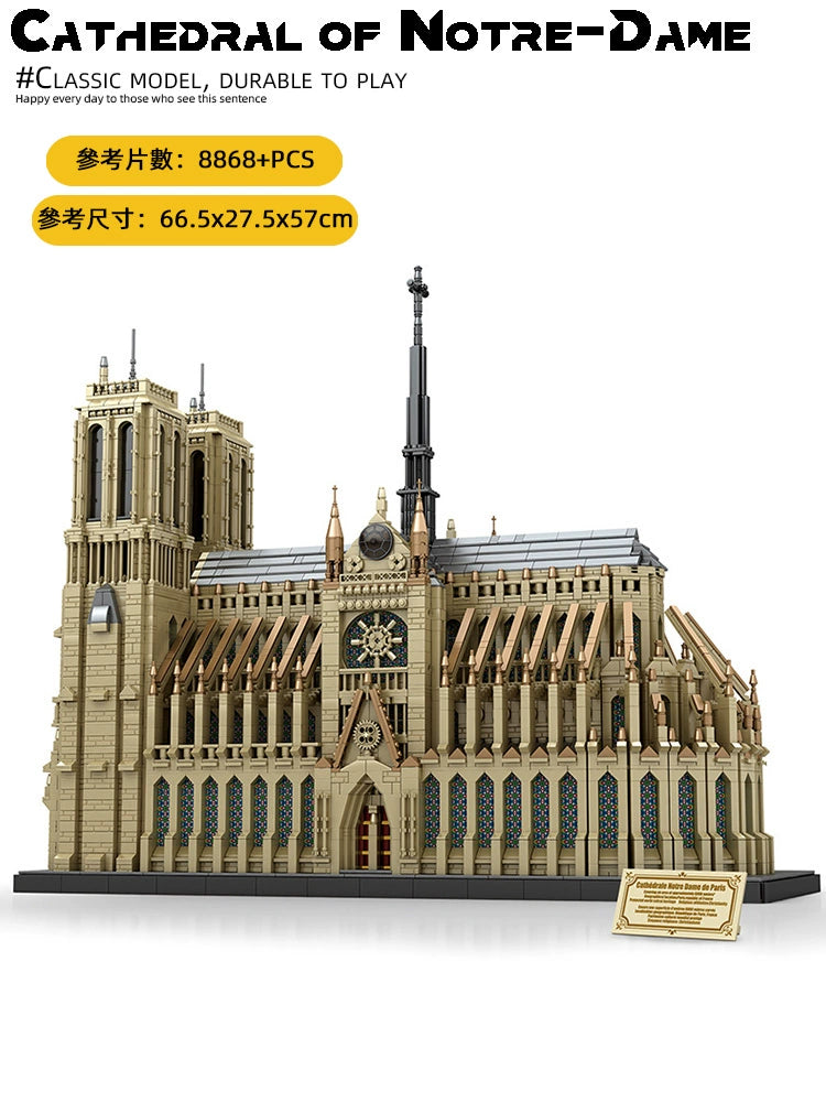 Zhen Brick Reobrix Building Blocks Notre Dame De Paris Building Assemble Street View