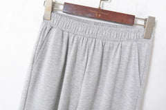 Summer Women's Korean-Style Solid Color Elastic High Waist Casual Pants