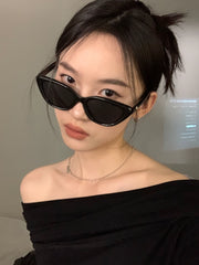 Cat Eye Women's Face Slimming Fancy Korean Sunglasses