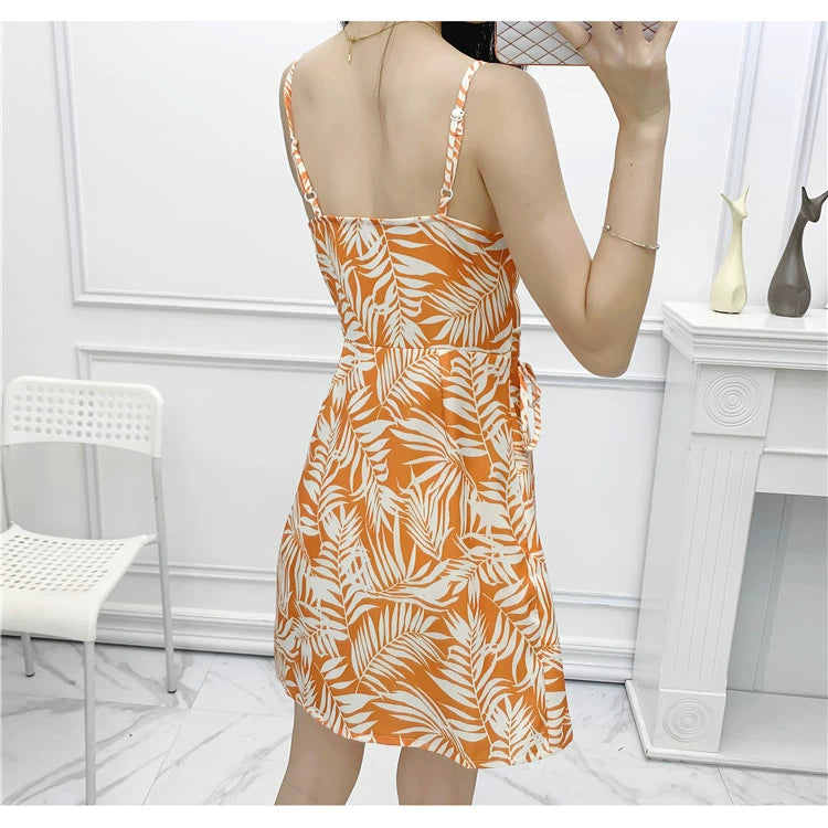 Fresh and Hollow High Waist Slimming Slip Dress Tube Top