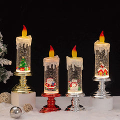 Christmas Candle Light Christmas Candlestick Storm Light Desktop Small Night Lamp Decoration