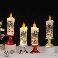 Christmas Candle Light Christmas Candlestick Storm Light Desktop Small Night Lamp Decoration