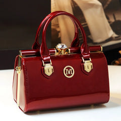 Spring and Summer Bright Leather Elegant Middle-Aged Shoulder Bag