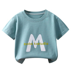 Summer Clothing Kids Pure Cotton T-Shirt Baby Short Sleeve Boys and Girls Bottoming Shirt
