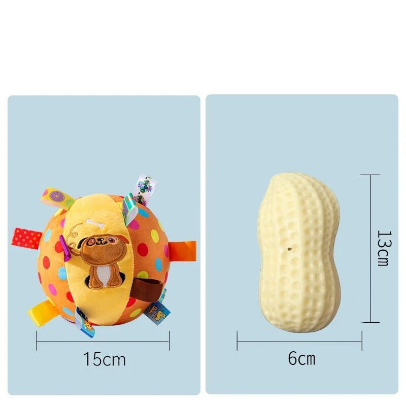 Dog Vocal Toy Ball Elastic Ball Stuffed Pet Teddy Golden Retriever Bichon Bite-Resistant Molar Self-Hi Relieving Stuffy Handy Gadget