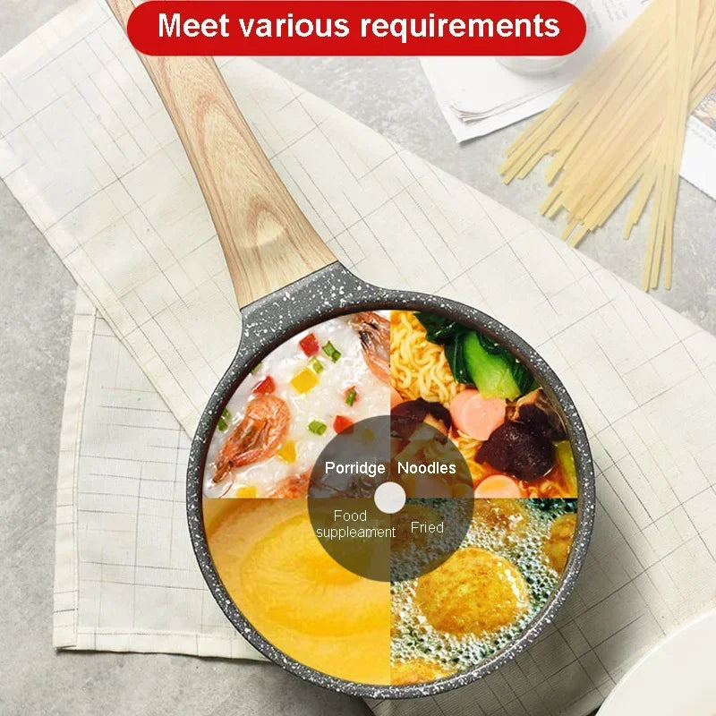 Non stick cooking pan and pot set frying pan cast iron skillet breakfast egg pan ramen hot soup pot fryer kitchen utensils