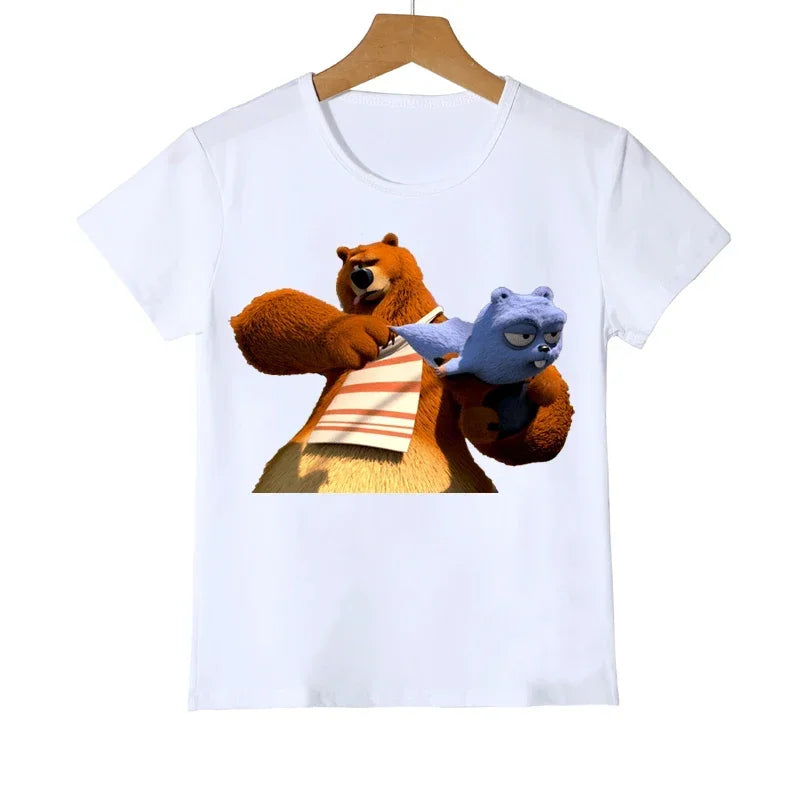 Trolls Printed Vests Waistcoats Brown Bear Animal Print T-shirts